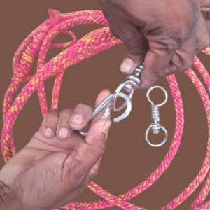 Heavy Duty Cotton Rope 160 cm with Swivel Hook and S-Hook | Rotating Animal Tie Rope for Cow, Goat, Dog | Strong & Durable Rope for Daily Use